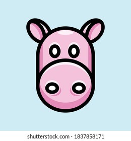 Cute cartoon design with hippopotamus animal characters