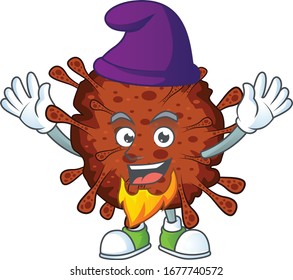 Cute cartoon design of infection coronavirus performed as an Elf