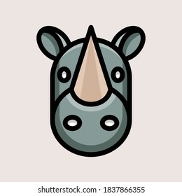 Cute cartoon design with rhino animal characters