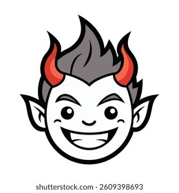 Cute Cartoon Devil Child Face Design