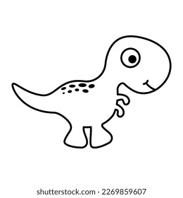 Cute cartoon dino. Tyrannosaurus rex isolated on a white background. Vector illustration
