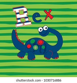 cute cartoon dino vector