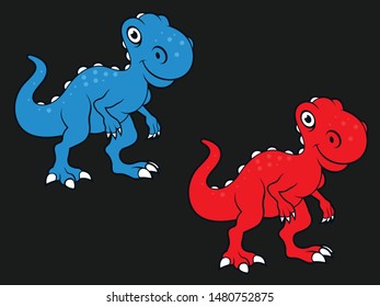 Cute cartoon dino vector illustration