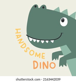 Cute Cartoon Dino Vector Illustration Stock Vector (Royalty Free