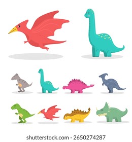 Cute cartoon dinosaur baby dino vector isolated children happy birthday animal illustration background design colorful character graphic flat funny fantasy wildlife reptile prehistoric tyrannosaurus 