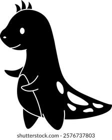 Cute cartoon dinosaur character vector illustration