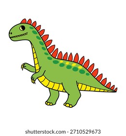 Ilustración vectorial linda del personaje del dinosaurio de la historieta