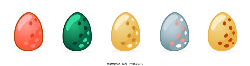 Cute cartoon dinosaur dotted egg. Vector illustration with dino for kids t-shirt design. 