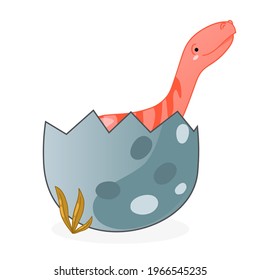 Cute cartoon dinosaur dotted egg. Vector illustration with dino for kids t-shirt design.