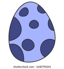 Cute cartoon dinosaur egg. Blue dinosaur egg isolated on a white background. Vector illustration.