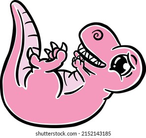 Cute Cartoon Dinosaur Illustration for Children Looking Happy Vector