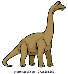 Vector lindo de la ilustración del dinosaurio de la historieta, aislado en el fondo blanco