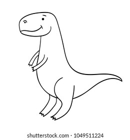 Cute cartoon dinosaur isolated on white background. Vector illustration