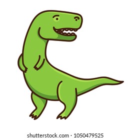 Cute cartoon dinosaur isolated on white background. Vector illustration
