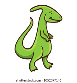 Cute cartoon dinosaur isolated on white background. Vector illustration
