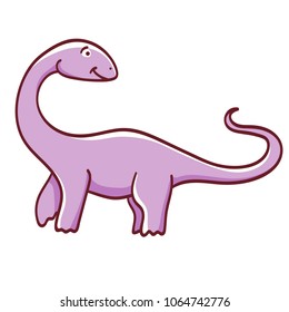 Cute cartoon dinosaur isolated on white background. Vector illustration
