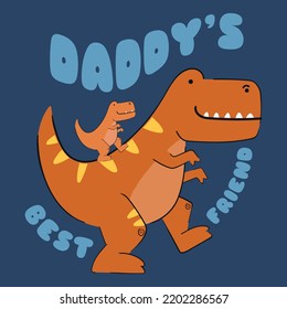 cute cartoon dinosaur with slogan typography