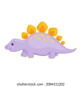 Dinosaurio de dibujos animados, estegosaurio. Gráficos vectoriales.