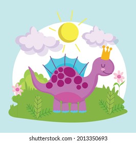 cute cartoon dinosaur sunny day
