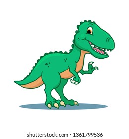 Cute Cartoon Dinosaur - T-rex tyrannosaurus rex. vector illustration