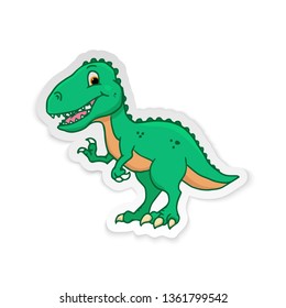 Cute Cartoon Dinosaur - T-rex tyrannosaurus rex. Vector illustration