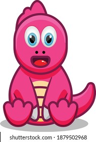 Cute Cartoon Dinosaur vector art and illustration