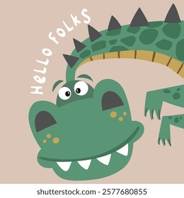 cute cartoon dinosaur vector graphic