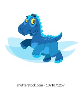 Cute cartoon dinosaur. Vector illustration isolated on white background.