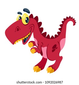 Cute cartoon dinosaur. Vector illustration isolated on white background.