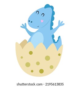 Cute cartoon dinosaur, vector illustration