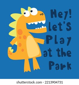 cute cartoon dinosaur vector illustration