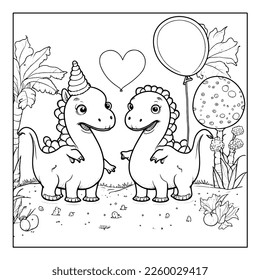 Cute cartoon dinosaur. Vector illustration of cute cartoon dinosaur character for children, coloring and scrap book.