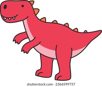 Cute cartoon dinosaur. Vector illustration isolated on a white background.