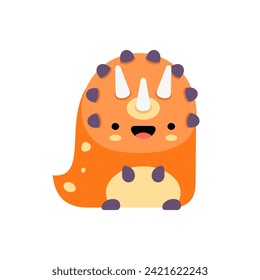 Cute cartoon dinosaur vector illustration. Kawaii dinosaur.