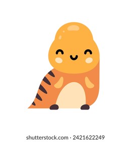 Cute cartoon dinosaur vector illustration. Kawaii dinosaur.