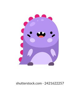 Cute cartoon dinosaur vector illustration. Kawaii dinosaur.