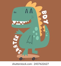 cute cartoon dinosaur vector illustration