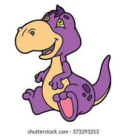 Cute cartoon dinosaur. Vector illustration of cute cartoon dino character for children and scrap book