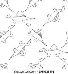 Cute cartoon dinosaurs pattern. Vector illustration
