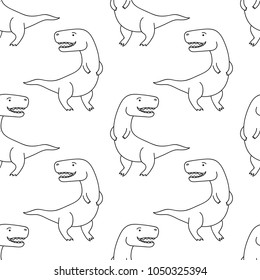 Cute cartoon dinosaurs pattern. Vector illustration
