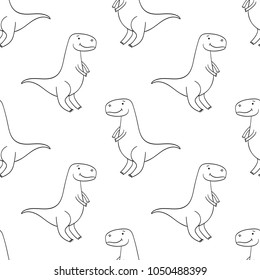 Cute cartoon dinosaurs pattern. Vector illustration
