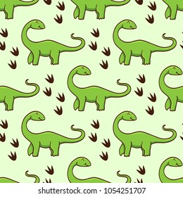 Cute cartoon dinosaurs pattern. Vector illustration