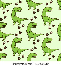 Cute cartoon dinosaurs pattern. Vector illustration
