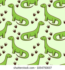Cute cartoon dinosaurs pattern. Vector illustration