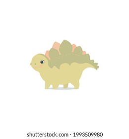  Cute cartoon dinosaurs. Vector flat illustration. Childish background.