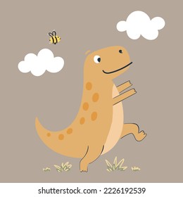 cute cartoon dinosaurs vector illustration
