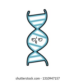 desenho animado bonito de uma cadeia de DNA