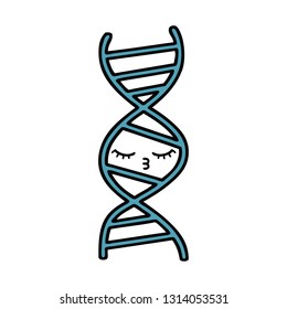 cute cartoon of a DNA strand
