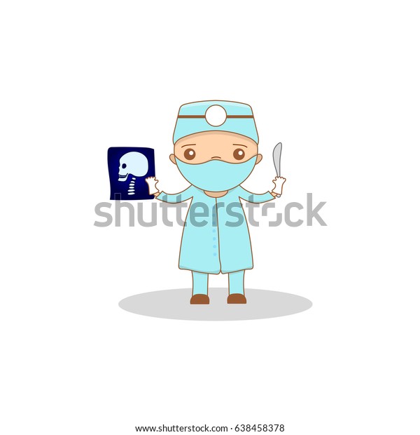 Cute Cartoon Doctor Surgeon Kawaii Character Stock Vector (Royalty Free ...