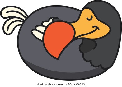 Cute cartoon Dodo bird sleeping vector illustration.